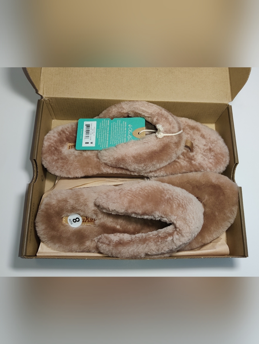 OluKai Kipe'a Heu Women's Size 8 Tan Shearling Sandal Slippers Brand New W/Box